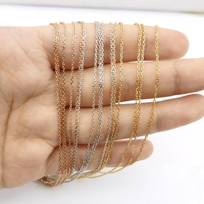 China 9K 14k 18k Trendy NINE AT THE MODE Gold Cross AU750 Solid Gold Cable Simple Chain Necklace Jewelry for sale