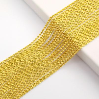 China NINE À LA MODE Hip Hop 18K Gold Twisted Link Chain Rope Chain Choker Necklace For Women Men Pure Gold Jewelry for sale