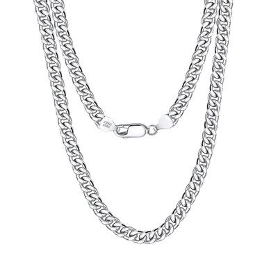 China Hip Hop NINE Sterling Silver Chains Hip Hop Jewelry 3.6/5/7mm Chunky Cuban Link Chain Necklace For Women Men for sale