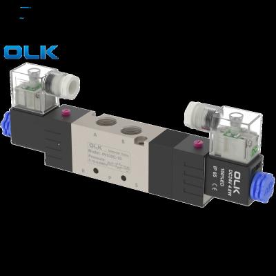 China Hotels OLK 4V330 Series 5/3 Solenoid Valve pneumatic control components,4V330C-08 4V330C-10 4V330E-08 4V330E-10 4V330P-08 4V330P-10 for sale