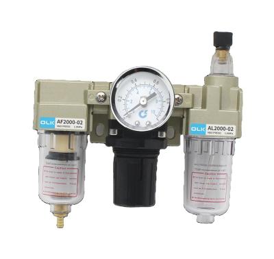 China Hotels OLK AC2000 Triple piece Air source processor Filter Pressure reducing valve Oil mist lubricator  AC2000-01 AC2000-02 for sale