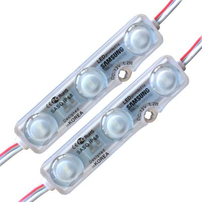 China Single Channel Super Brightness LED Letter Super Brightness IP67 12V 1.2W 3Pcs LED Sign Ultrasonic Single Channel 5730 Injection Molding Module With Lens for sale