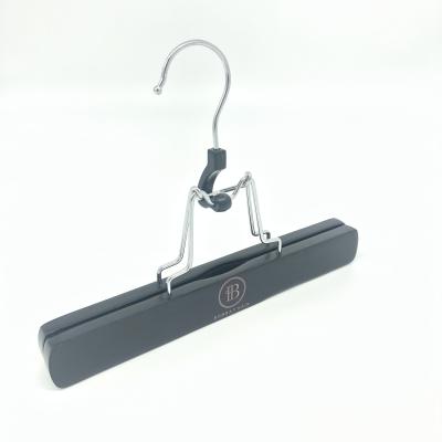 China Multi Use Clear Lacquer Manufacturer Wooden Trouser Clamp Hanger Hair Extension Hangers for sale