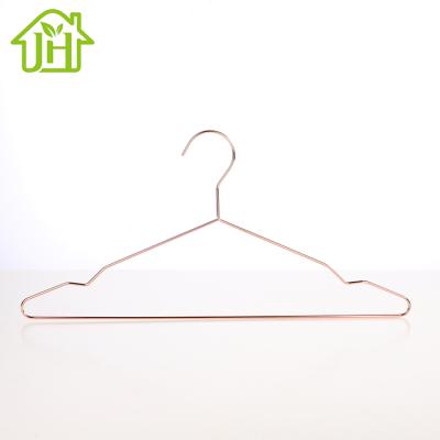 China Stailess New Durable Non Slip Gold Fashion Metal Wire Steel Material Strong Hangers For Shirt Laundry for sale