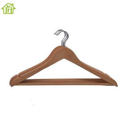 China Hanger with Notches in Hotel Simple Natural Wide Shoulder Two Ends Low Price Wooden Shirt Coat Hanger for Women for sale