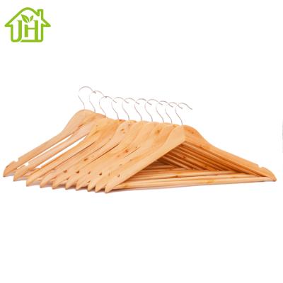 China Hanger With Notches In Both Ends Bulk Custom Retail Large Size Non Lotus Beech Birch Coat Hangers Wooden Coat Hangers Slip for sale