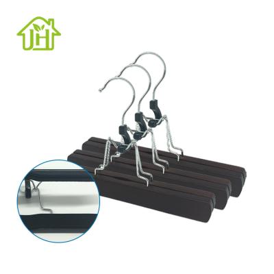 China Factory Clear Hot Selling Lacquer Non-slip Best Prices Black Wooden Wooden Trouser Hangers For Jackets for sale