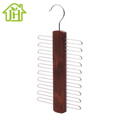 China Shop Minimalist Hot Sale Free Sample Wooden Display Hangers with 20 Hooks for Tie Scarf Belt for sale