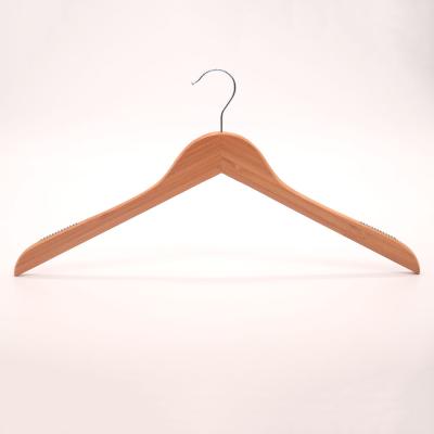 China Hanger With Notches In Both Ends Fashion Beautiful Wood Customized Disposable Solid Bamboo Shoulder Extra Size Coat Hangers for sale