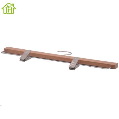 China Multifunctional Wooden Pant Hanger Rope Custom Adjustable Home Bathroom Suit Hanger for sale