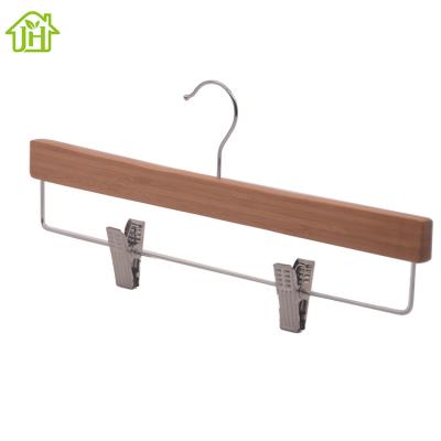 China Hot Selling Custom Logo Wooden Trouser Bottom Hanger Bottom Hanger With 360 Degree Swivel Hook for sale