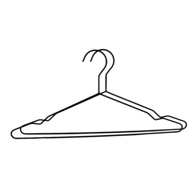 China Cheap Stailess Supplier Steel Material Light Weight Stainless Steel White Metal Hangers Coat Suit Wire Hanger for sale