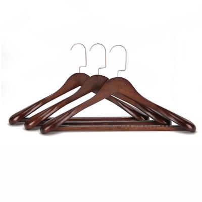 China 2020 High Quality Natural Luxury Wood Wooden Clothing Hanger Trouser Hanger Premium Accessory Hanger Pants for sale