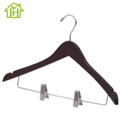 China Hanger with Notches in Two Ends Durable Non-slip Wooden Coat Hanger Factory Wholesale Luxury Universal Fashion Clothes for Hotel for sale