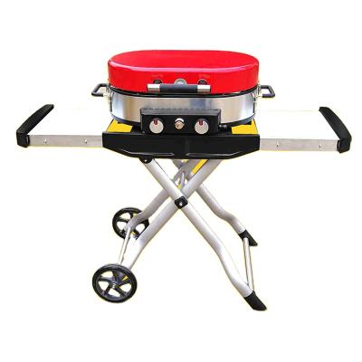 China Easily Cleaned Outdoor Use Folding Portable Gas Barbecue Grill With Cart for sale