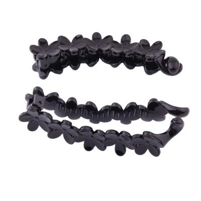 China Fashion Wholesale DIY Accessories Solid Barrettes For Women Black ABS Plastic Banana Hair Clips Pony Tail Creator Concise Hairpins for sale