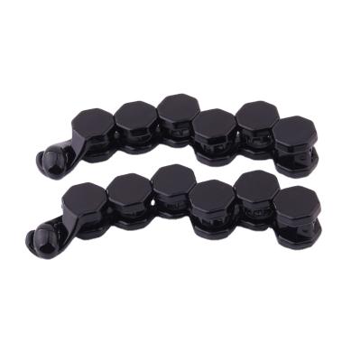 China ABS PC Amazon Fashion Banana Hair Clips Plain Black Rena Chris Round Twist Type Plastic Beads Hairpin For Lady Ponytail Hair Clips for sale