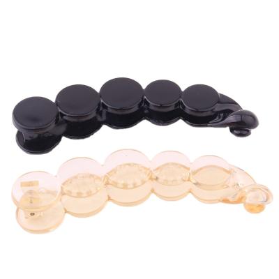 China Fashion Amazon Hot Black Plain Banana Rena Chris Round Peasecod Twist Hairpin Plastic Clip For Lady Ponytail Holder Hair Accessories for sale