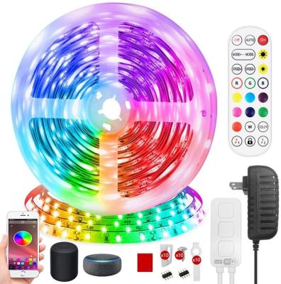 China Changeable LED Strip Lights Alexa Voice Control Tuya Smart strip RGB 5050 Flexible Waterproof Luces For Festival Strip Lights for sale