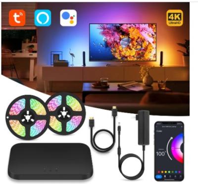 China Tuya Wifi Smart TV Ambient Light Kit 4K HDMI Sync Led Back Light PC Screen Lighting Voice Control With Alexa Google Assistant for sale