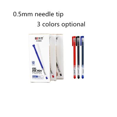 China Simple style gel black red blue ink Pen For School 0.5mm fine clear plastic glitter seed and office stationery factory wholesale for sale