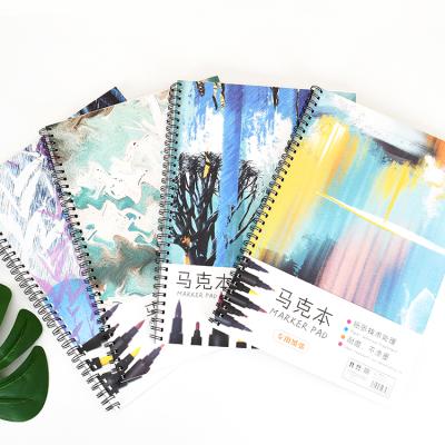 China Cardboard 2020 Printed Colorful Sketch Book Cover Paper A3 Marker Book Set Wholesale for sale