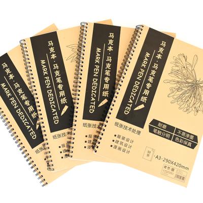 China New Promotion A3 Printed Notebook Set Marker Drawing Painting Protection Packing Paper Cover for sale