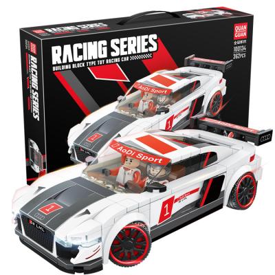 China Quanguan building toy building blocks 2022 new products racing car building block DIY model toys for boys for sale