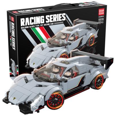 China NEW Famous Building Toy Supercar Racing Car Sports Building Blocks Bricks Sets Classic Kits Kids Model for sale