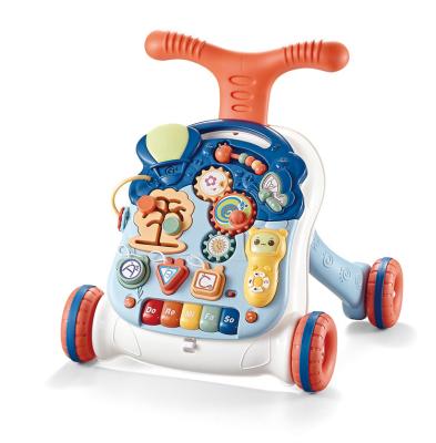 China Custom Multifunctional Activity Cart Baby Walker and Study Board Musical 2 in 1 New Push Baby Walker for sale