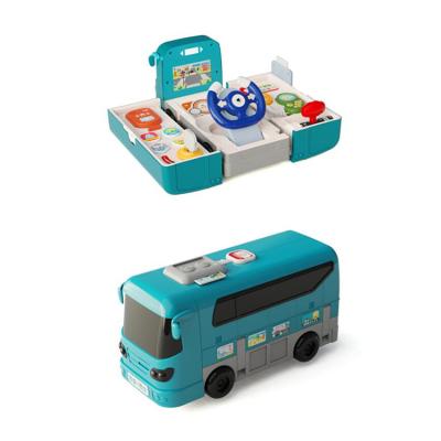 China Music Musical Electric School Bus Steering Wheel Deformation Education Simulation Modern Design Variable Children's Toys for sale