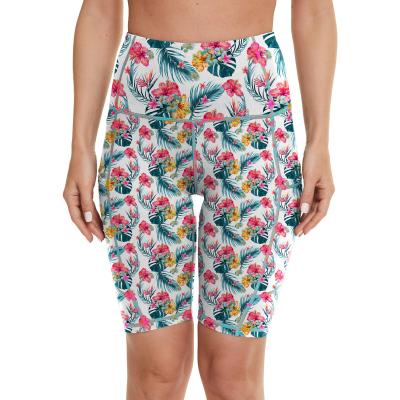 China Breathable Floral Yoga Women High Waist Floral Women Shorts Women Yoga Shorts High Waist Fitness Floral Print Yoga Shorts for sale