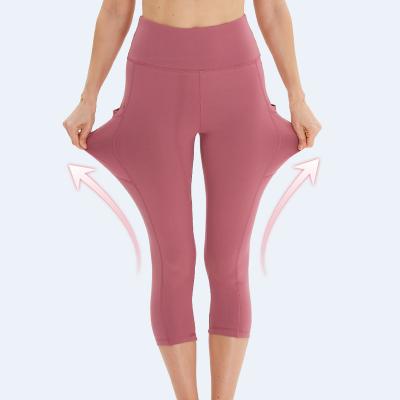 China Breathable High Elasticity Women Fitness Yoga Capris Workout Gym Yoga Sports Capris Home Yoga Pant Gaiters for sale