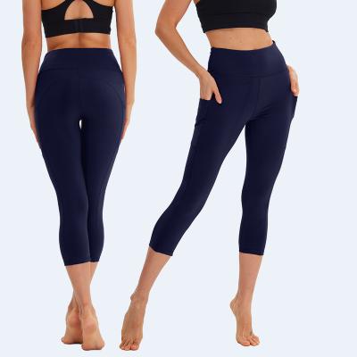 China Home Sports Gray Fitness Women Yoga Capris Breathable Dark Gray Workout Leggings Pants Gym Yoga Capris for sale