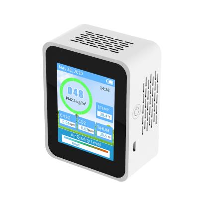 China Indoor CO2 PM2.5 Formaldehyde Temperature and Humidity Air Quality Pollution Monitor Detector 90mm*70mm*40mm for sale