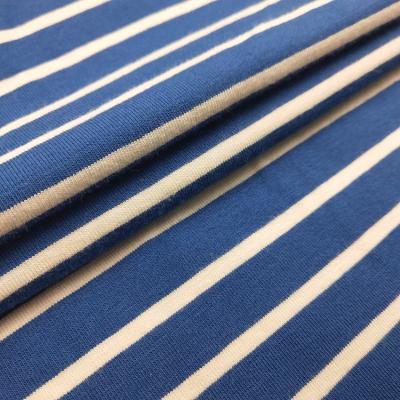 Chine Sustainable Yarn Dyed 95% Rayon 5% Spandex Stripe Single Jersey Knit Fabric For T Shirt à vendre