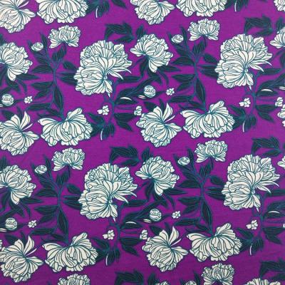 China Anti-bacteria organic bamboo spandex flower print 95 5% big tank top knit fabric wholesale for sale