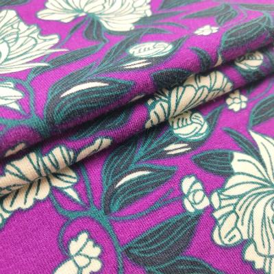 China Anti-bacteria custom printing organic knitted fabric bamboo jersey soft fiber plain knit fabric for apparel wholesale for sale