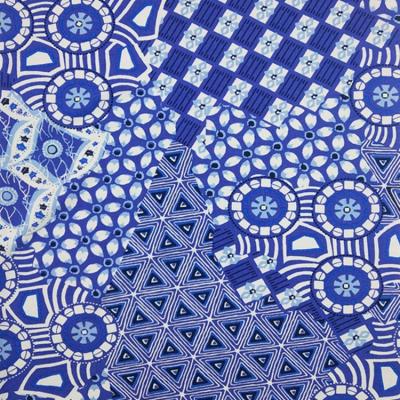 China Anti Pill Rayon Lycra Geometric Print Blend Knit French Terry Hoodie Fabric Wholesale en venta