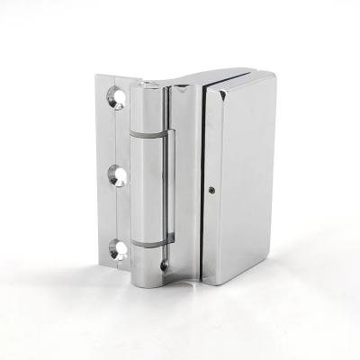 China Modern Aluminum shower bathroom frameless pivot self closing Glass door hinge for sale