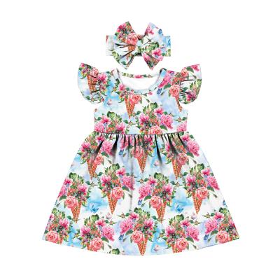 China Breathable BQ-189-ZXL New Arrive Kids Dresses For Girls Float Sleeve Girls Dresses 2-12 Princess Baby Dress Girl Party for sale