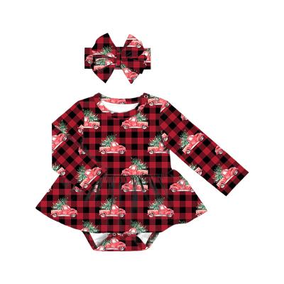 China Lovely Baby Rompers New Custom Print Spandex/Bamboo Fiber Girl Baby Jumpsuits Baby Rompers Christmas Soft Bamboo Romper for sale