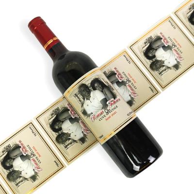 China Raincoat. high quality custom oil proof wine bottle packaging label sticker printing vinyl wrap paper for sticker bottle labels for sale