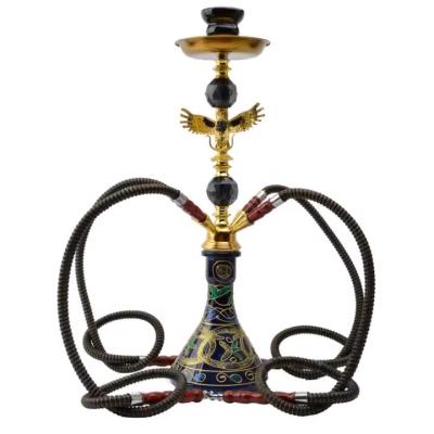 China 4 Tube Gold Eagle Eco-friendly Medium Hookah With Full Set Hookah Accessories Bar Shisha Dubai Black Hookah for sale