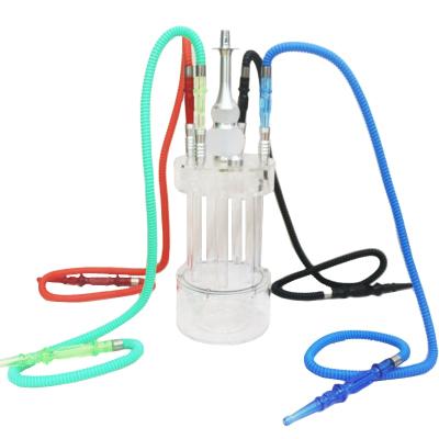 China Handmade Luxury Four Colored Pipe Smoking Shisha Led Lightweight Acrylic Flat Hookah For Bar for sale