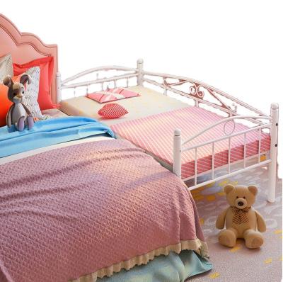 China Extended Bed (Height) Adjustable Wrought Iron Children's Splice Crib Sofa Princess Girl Bed With Guardrail Boys Single Bed for sale