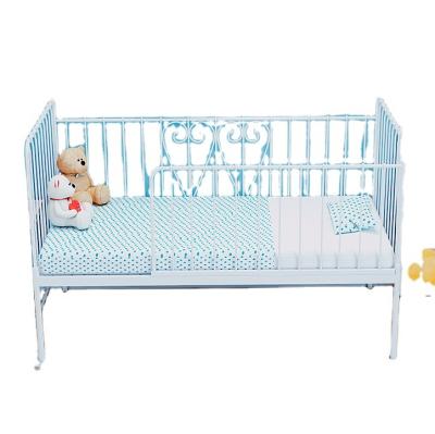 China (Size)Adjustable Wrought Iron Children Splice Extended Crib Bed Princess Bed With Single Guardrail Boys Or Single Bed for sale