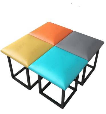 China Low universal China best-selling household stool for living room stool sofa chair rubik's cube simple multi-function square stool for sale