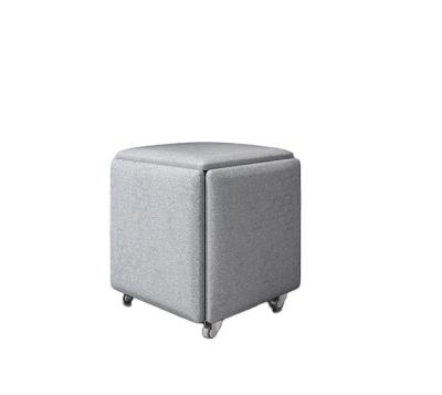 China Universal modern simple square stool for living room multifunctional leather low stool for bedroom household furniture for sale