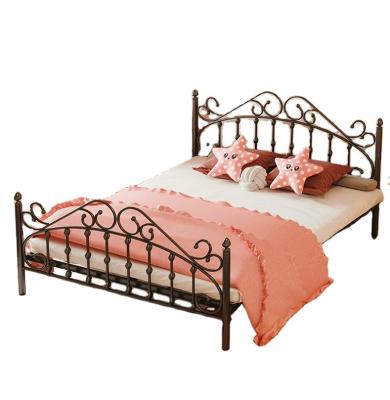 China Factory Direct Detachable Furniture America Style Double Iron Bed In Bedroom With Metal Tube Steel Bed for sale